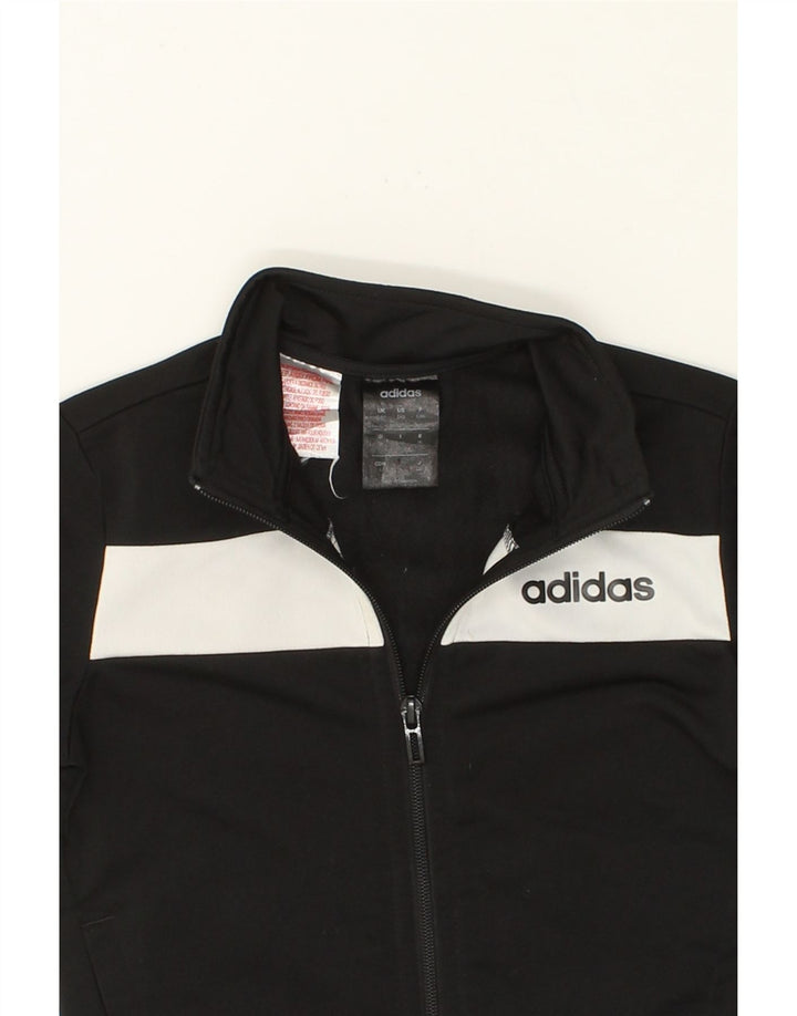 ADIDAS Boys Graphic Tracksuit Top Jacket 5-6 Years Black Polyester Vintage Adidas and Second-Hand Adidas from Messina Hembry 