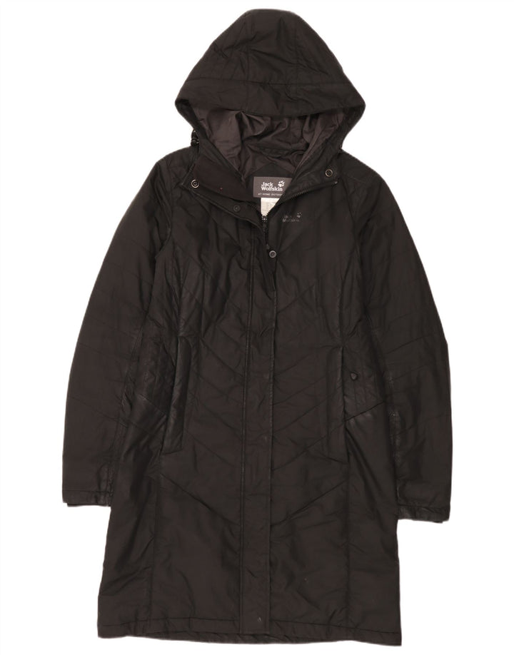 Jack Wolfskin Damen Kapuzenmantel, gepolstert, UK 10, Größe S, Schwarz, Polyester