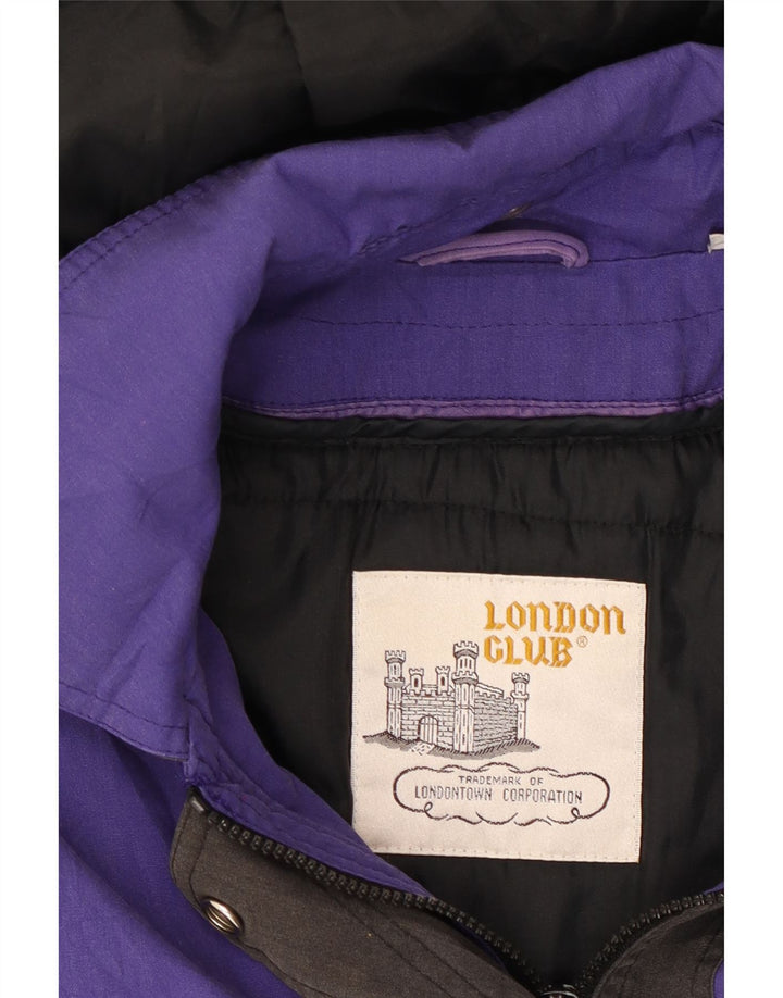 VINTAGE Womens Hooded Windbreaker Jacket UK 14 Medium Purple Vintage Vintage and Second-Hand Vintage from Messina Hembry 