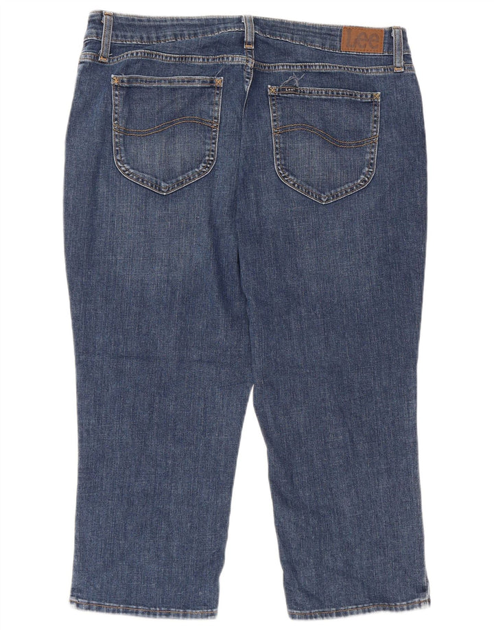 LEE Damen Capri-Jeans US 16 2XL W36 L22 Blaue Baumwolle