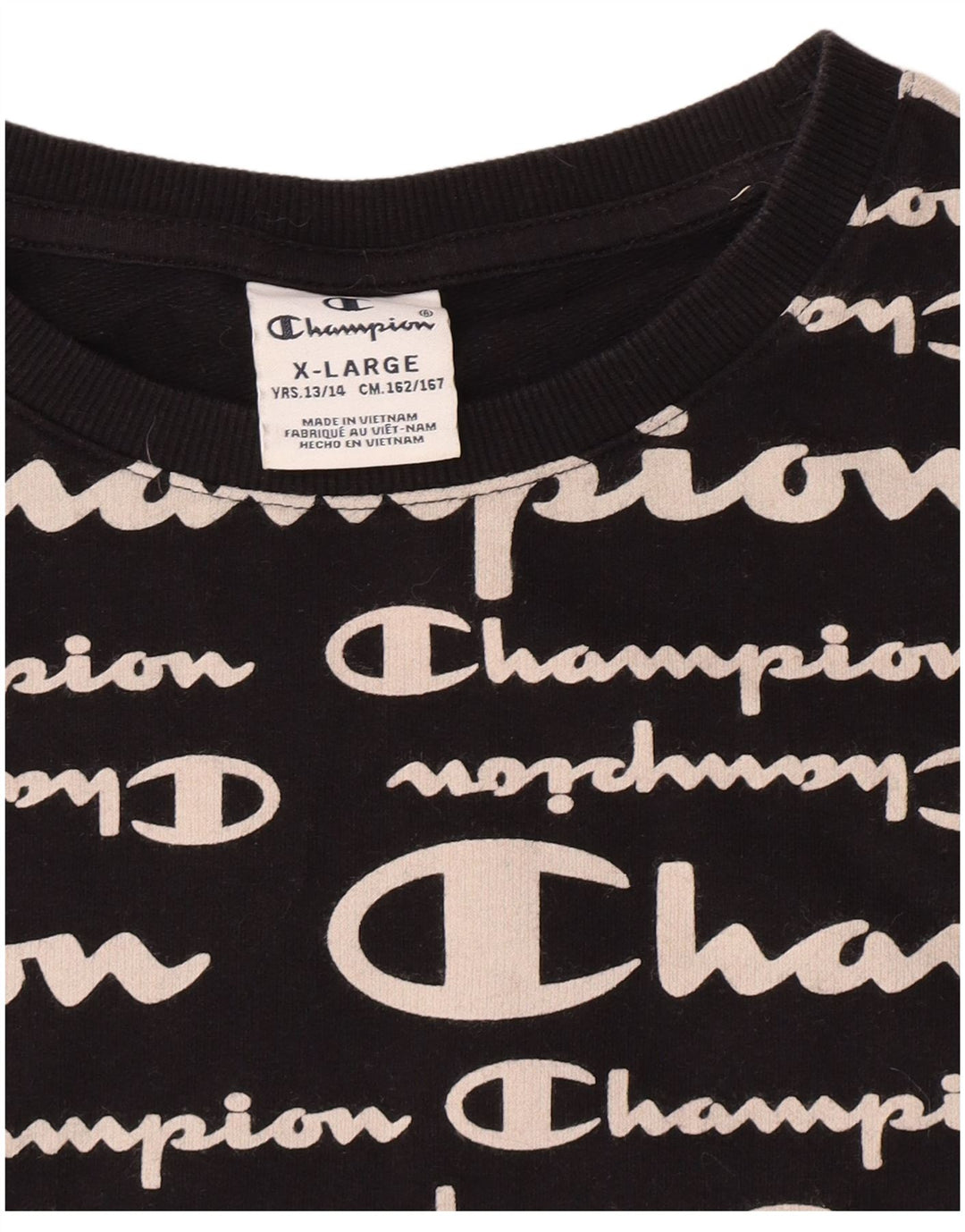 Champion Jungen-Sweatshirt mit Grafik, 13–14 Jahre, XL, Schwarz