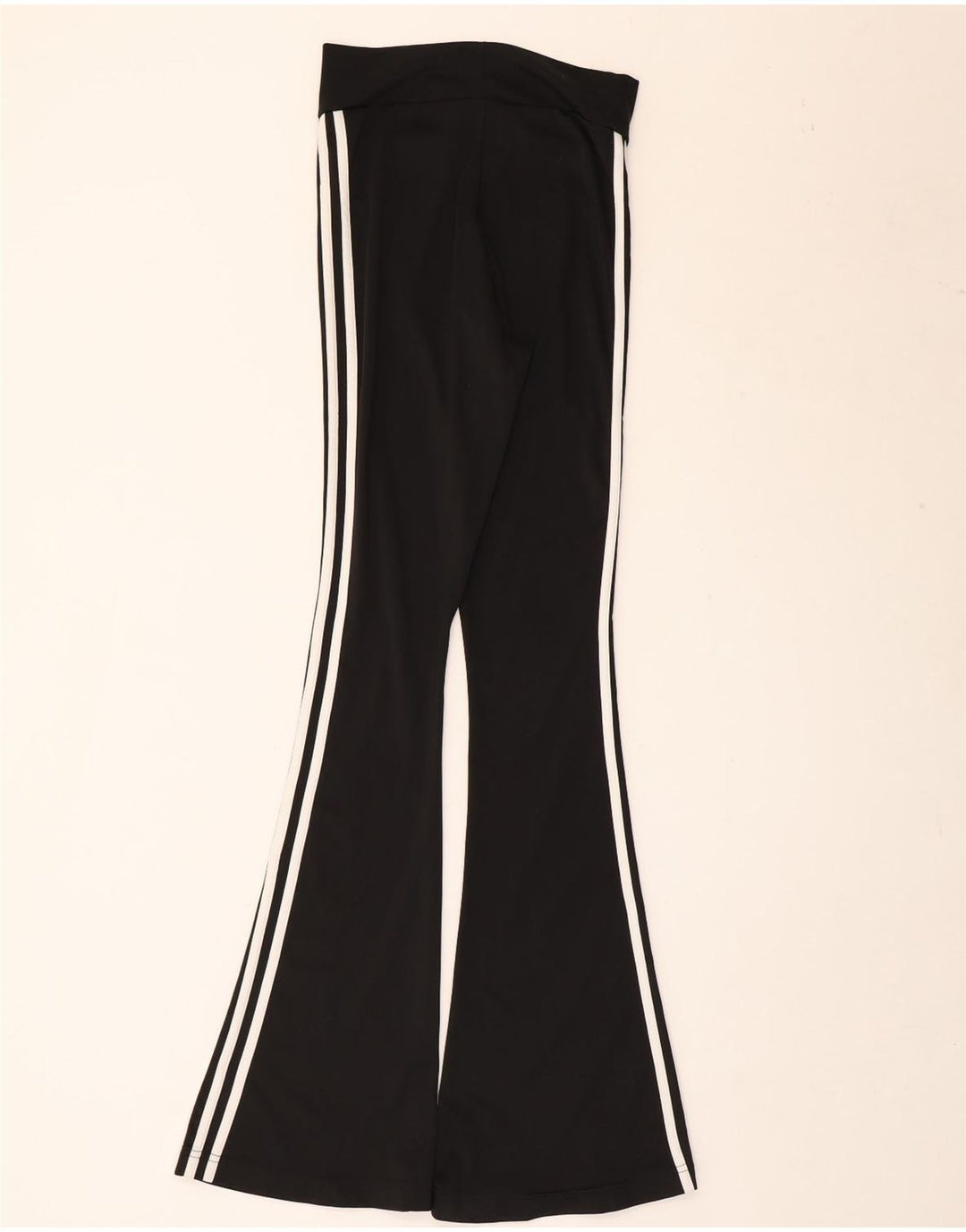 Adidas Damen Flare Trainingshose UK 8 Small Schwarz Polyester