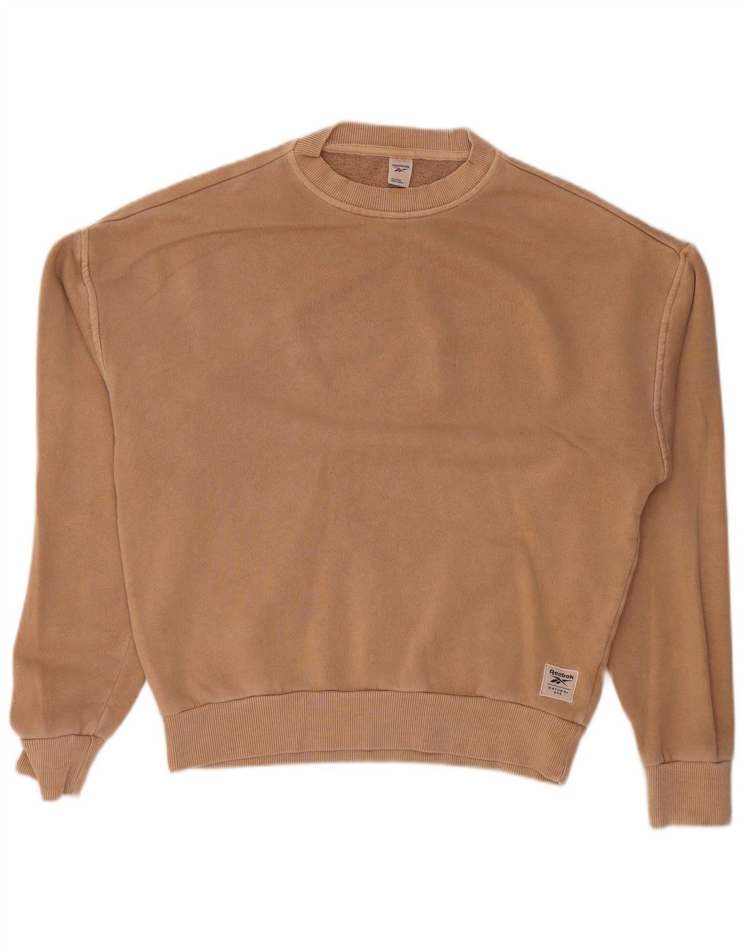 REEBOK übergroßer Damen-Sweatshirt-Pullover, UK 4/6 XS, beige Baumwolle