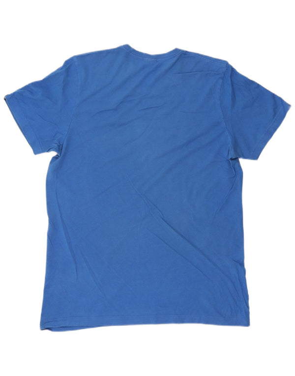 ADIDAS Herren Grafik T-Shirt Top Große blaue Baumwolle