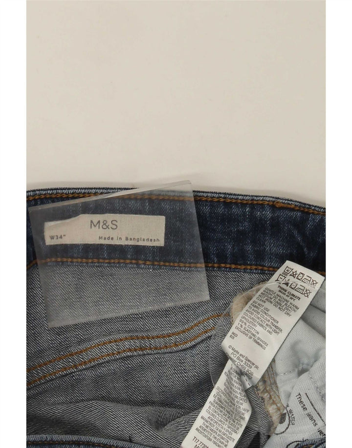 Marks & Spencer Herren-Jeansshorts, Größe L, W34, Blau, Baumwolle