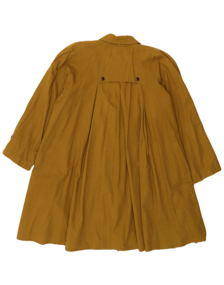 VINTAGE Damen Übergroßer Mantel UK 10 Small Khaki Acetate