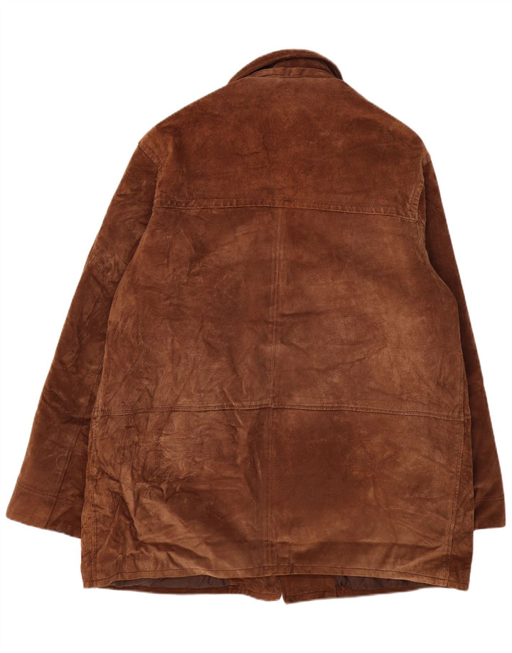 Vintage Herren Wildleder Windjacke IT 56 3XL Braunes Leder