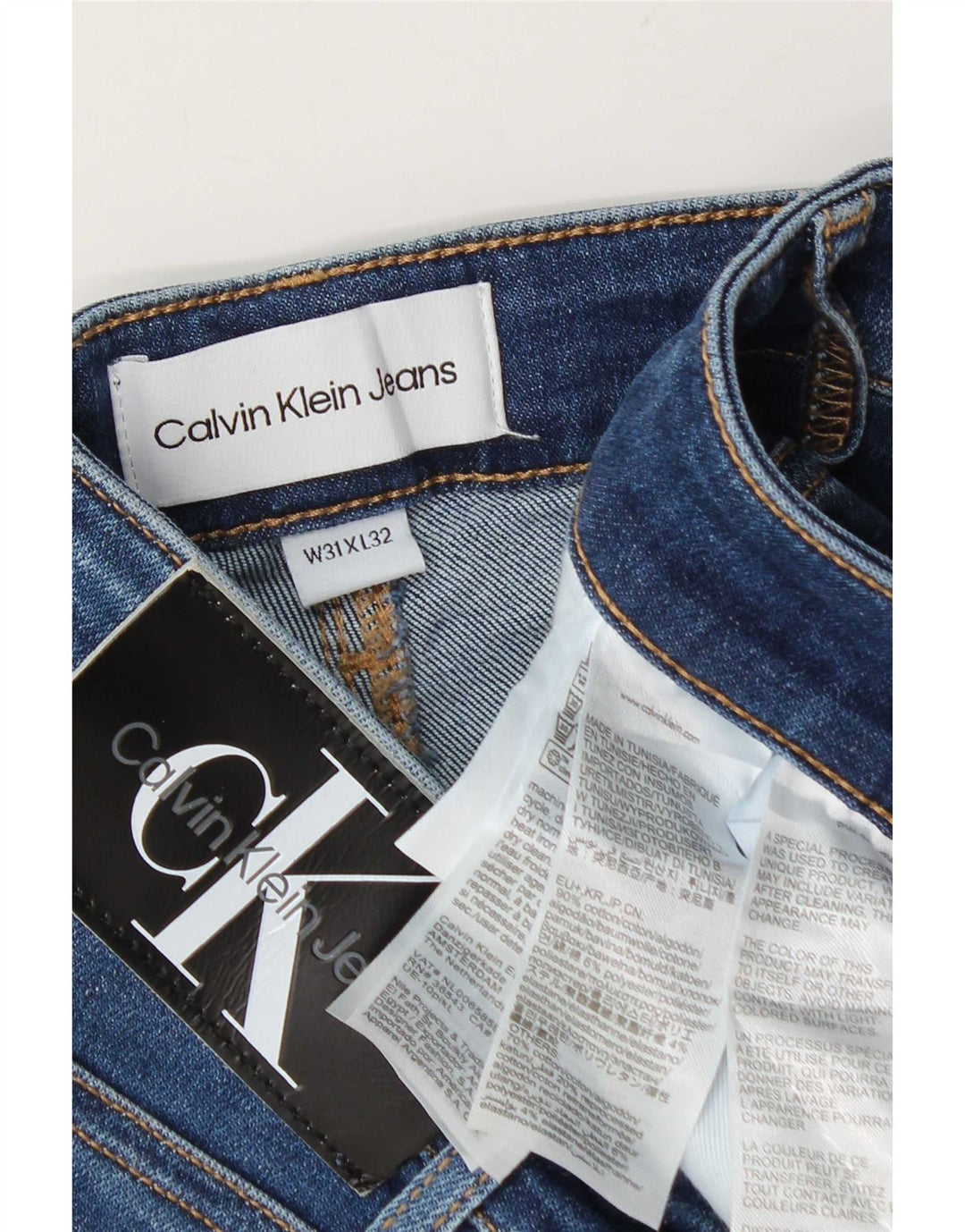 Calvin Klein Herren Straight Jeans W31 L27 Blaue Baumwolle