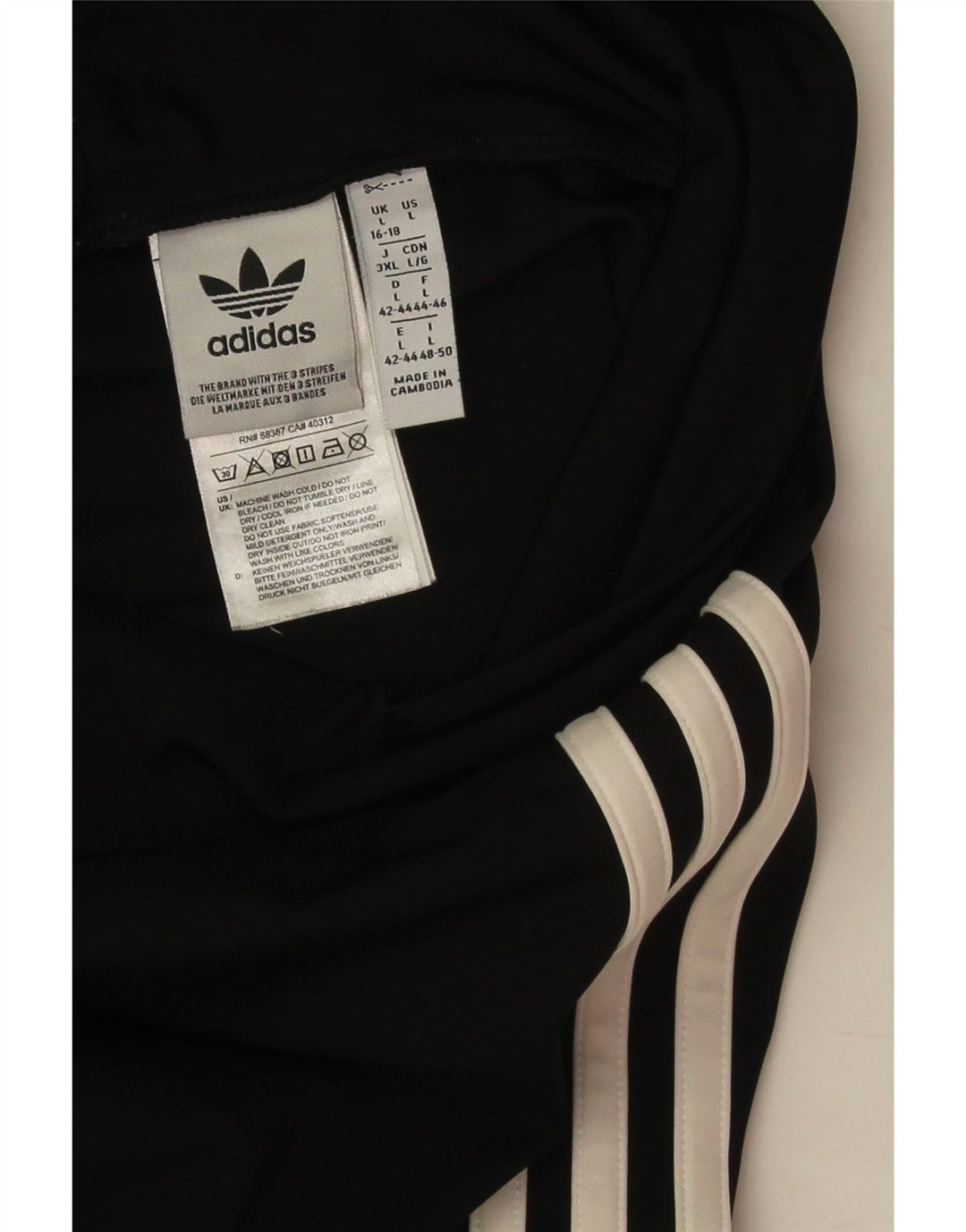 Adidas Damen Leggings UK 16/18 Large Schwarz Polyester