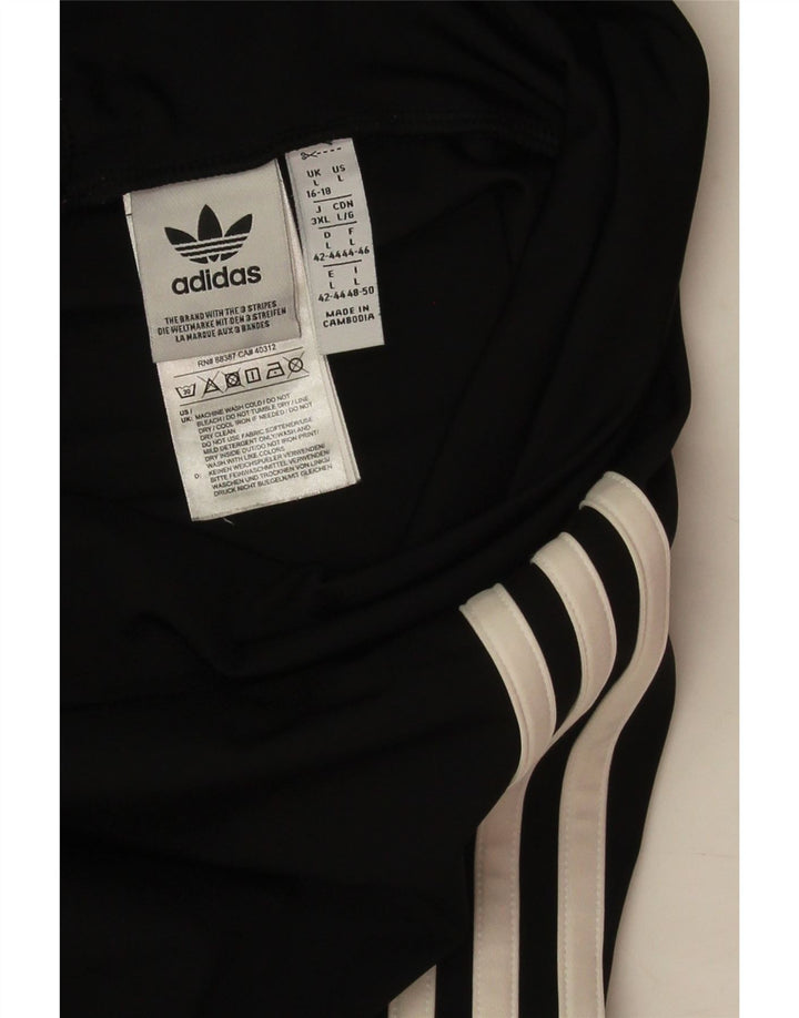Adidas Damen Leggings UK 16/18 Large Schwarz Polyester