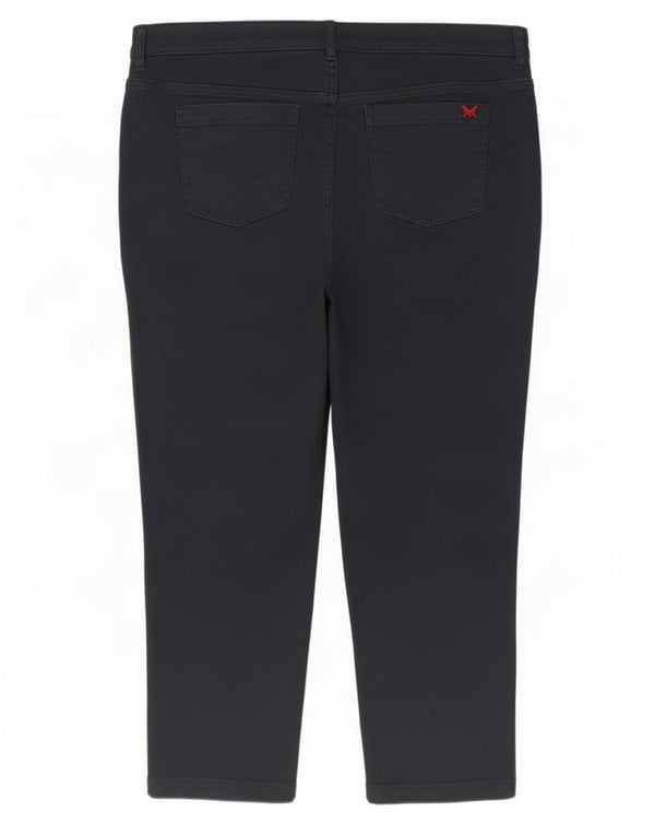Crew Clothing Damen-Hose, kurz geschnitten, UK 46, Größe L, W36, L24, Marineblau, Baumwolle