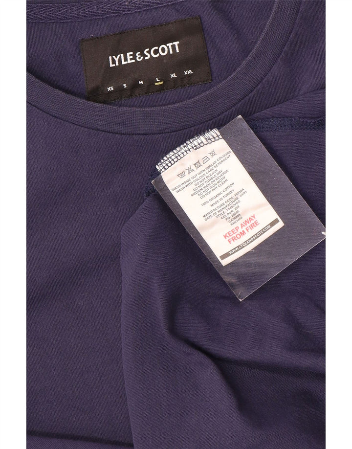 LYLE & SCOTT Herren T-Shirt Top Large Marineblau Baumwolle