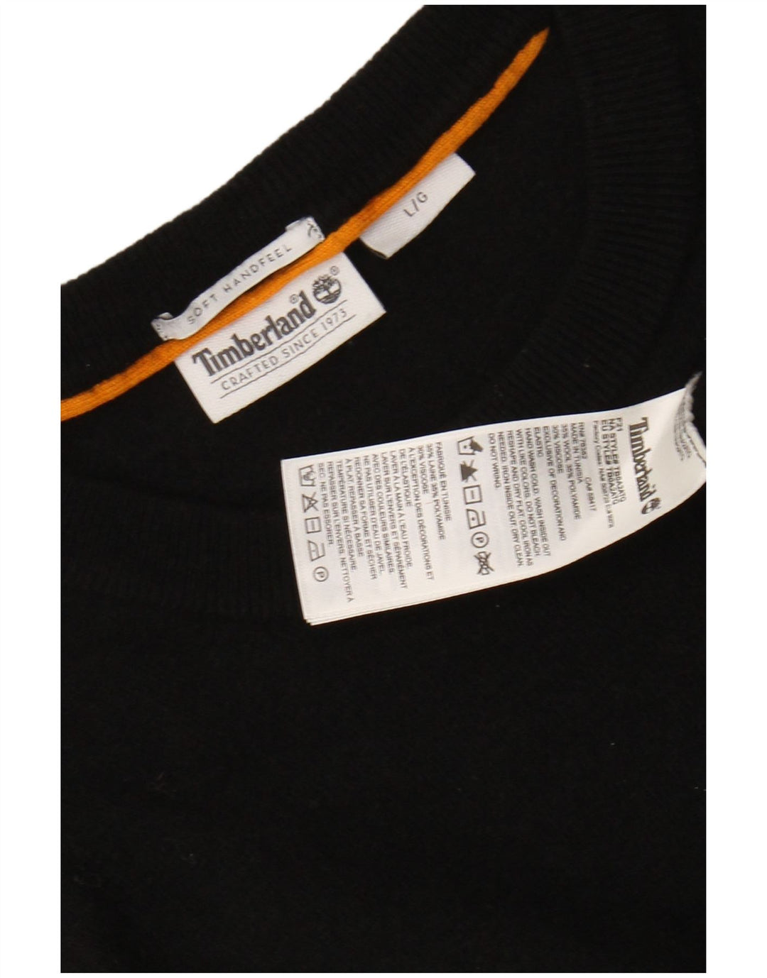 TIMBERLAND Damen-Pullover mit Rundhalsausschnitt, UK 16, große schwarze Wolle