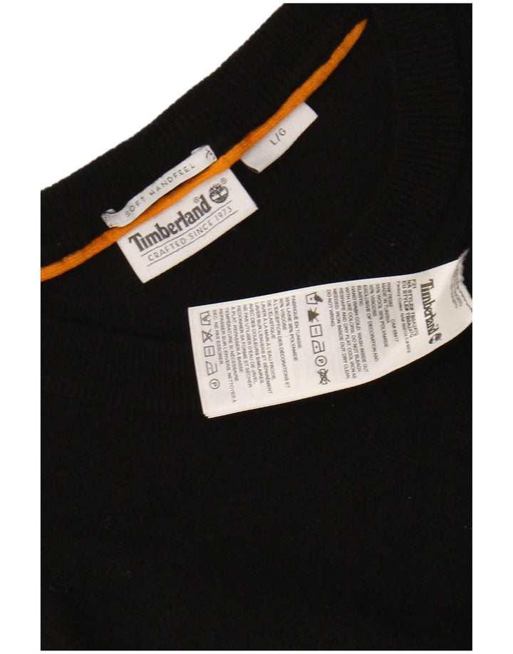 TIMBERLAND Damen-Pullover mit Rundhalsausschnitt, UK 16, große schwarze Wolle