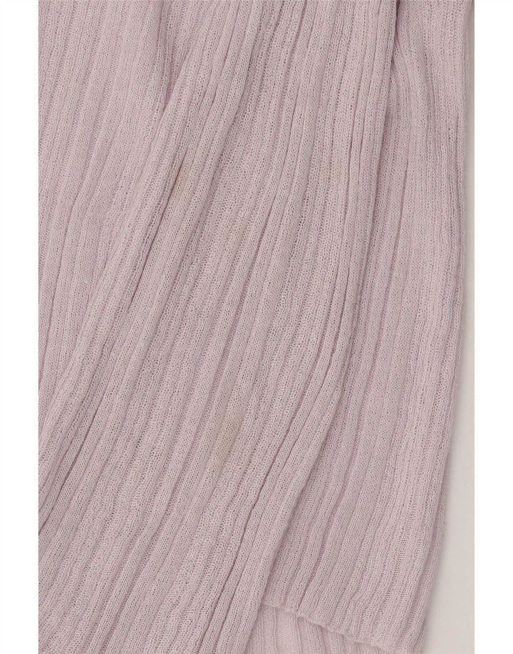 Zara Damen Crop Top Langarm UK 12 Mittelrosa Viskose