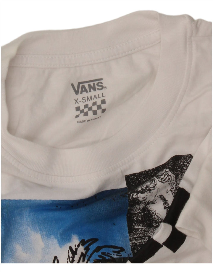 VANS Damen Crop Graphic Top Langarm UK 6 XS Weiß