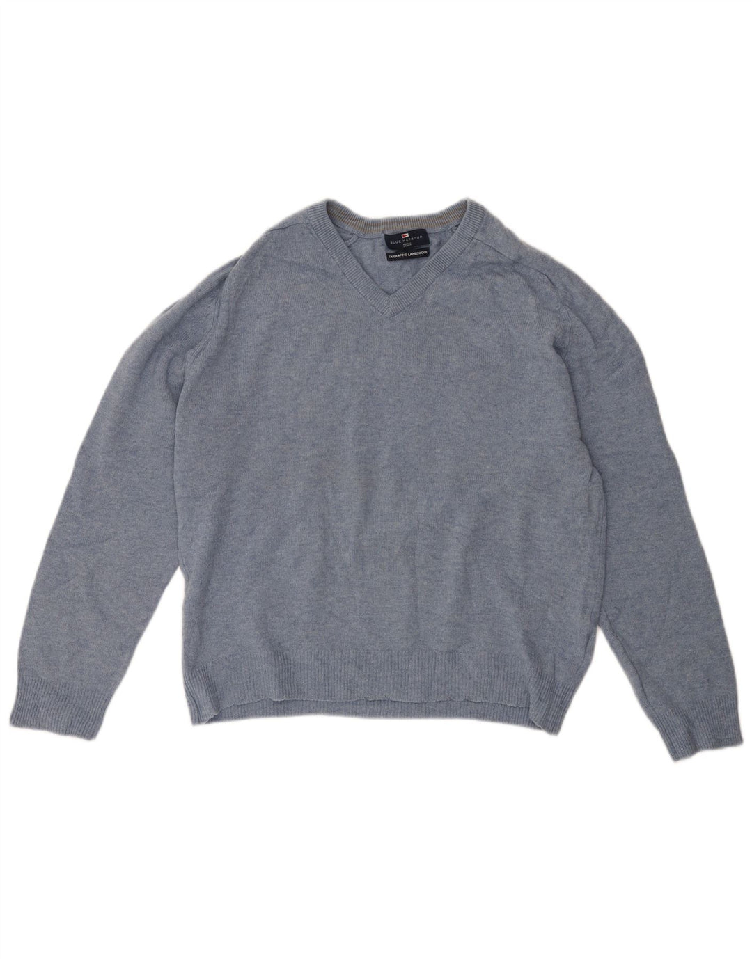 Marks & Spencer Herren Blue Harbour Pullover mit V-Ausschnitt Mittelblau