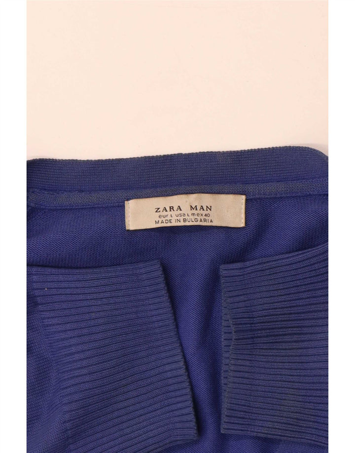 Zara Herren-Strickjacke, Größe L, Blau