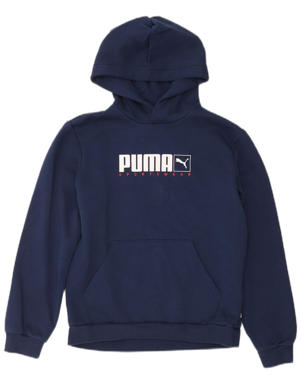 Puma Kapuzenpullover mit Grafik für Jungen, 13–14 Jahre, marineblaue Baumwolle