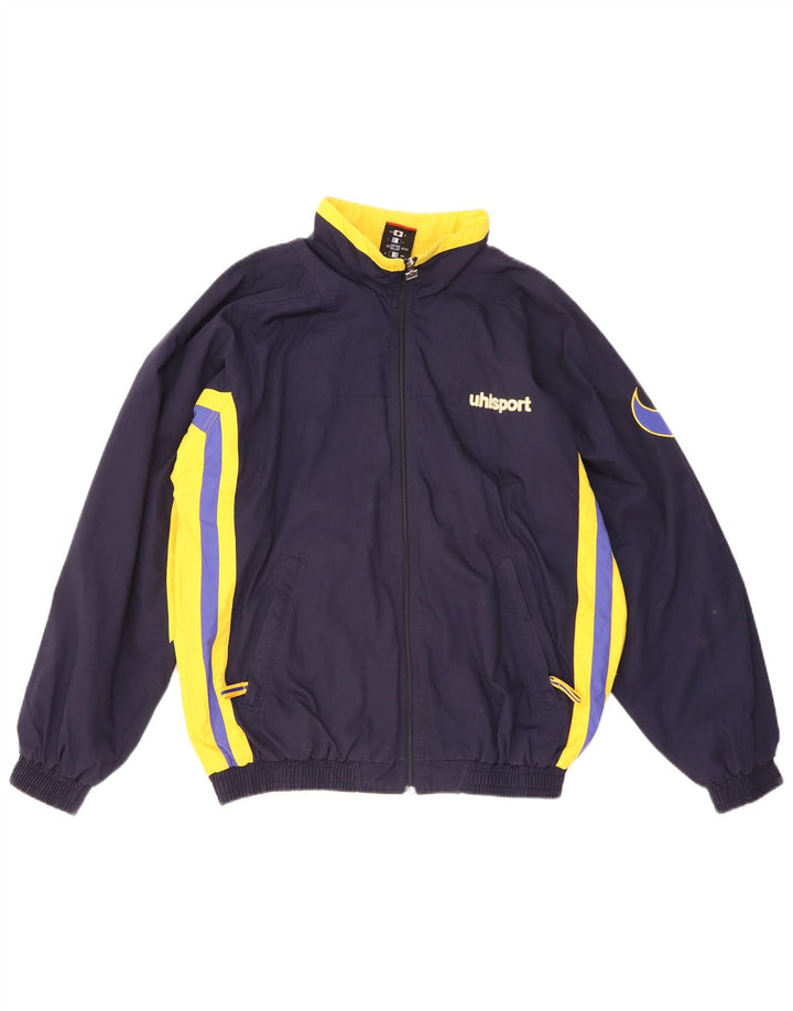 Uhlsport Herren-Trainingsanzugoberteil mit Grafik, mittleres Marineblau, Farbblock
