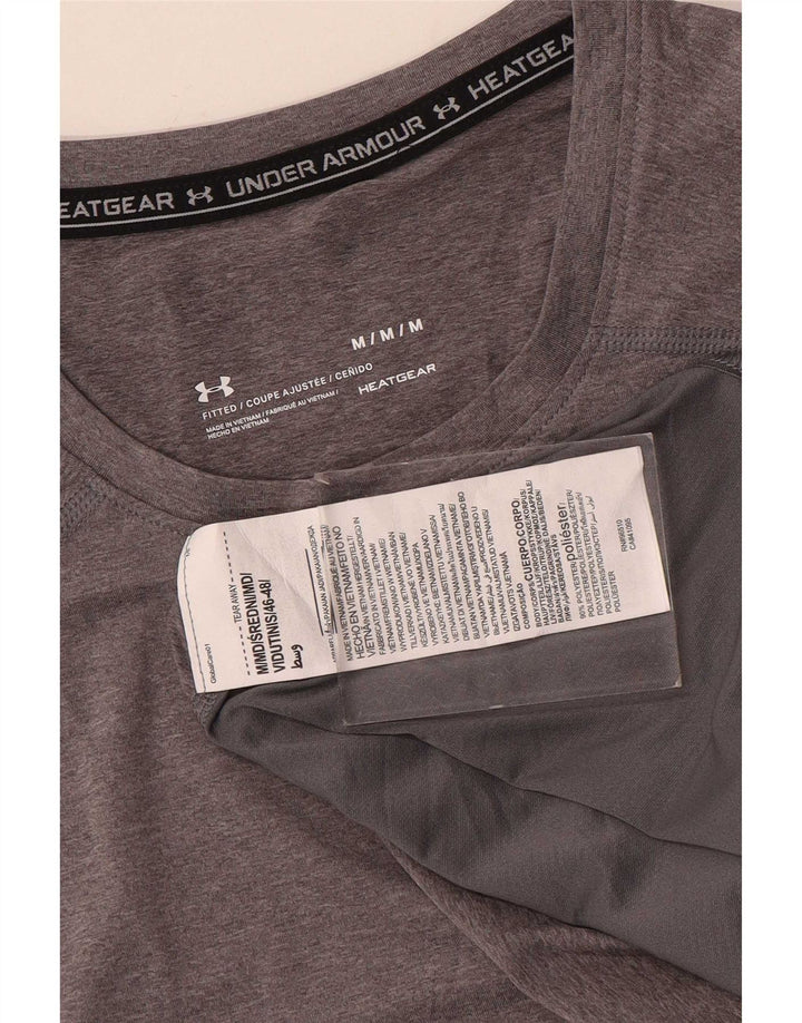 Under Armour Herren Heat Gear T-Shirt-Oberteil aus mittelgrau meliertem Polyester