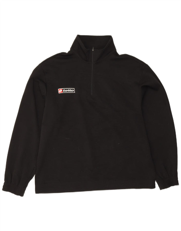 Lotto Herren-Sweatshirt mit Reißverschluss, XL, Schwarz, Polyester
