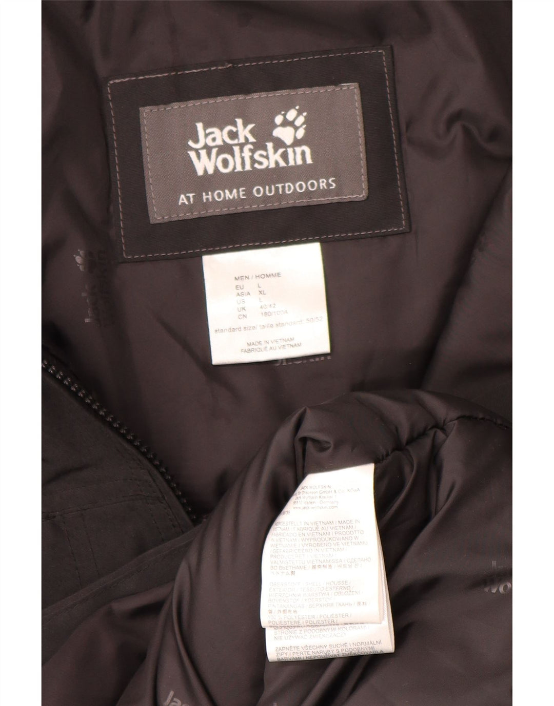 Jack Wolfskin Herren Wattierte Jacke UK 40/42 Large Schwarz Polyester