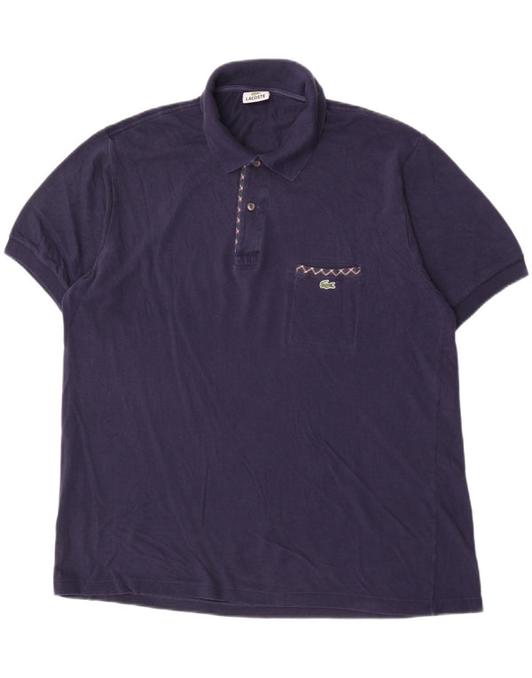 Lacoste Herren-Poloshirt, Größe 6 XL, marineblaue Baumwolle