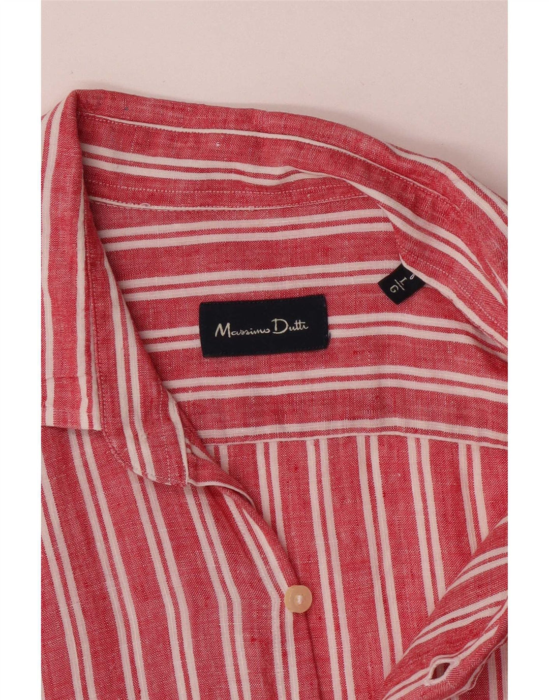 Massimo Dutti Herrenhemd, groß, rot gestreift