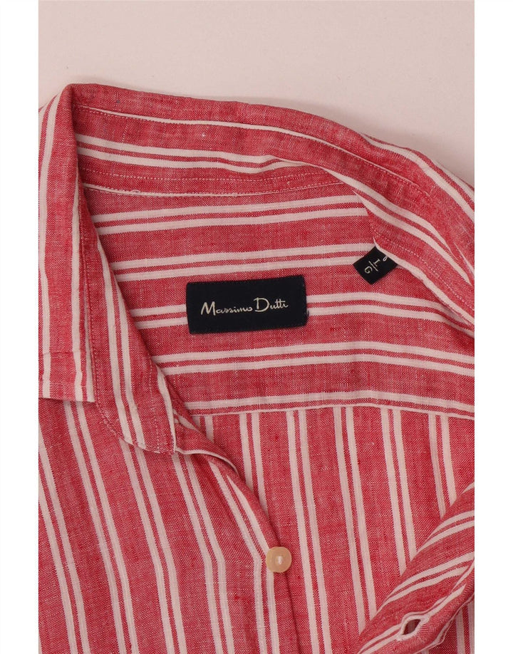Massimo Dutti Herrenhemd, groß, rot gestreift