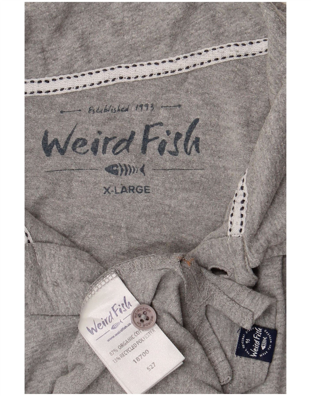 WEIRD FISH Herren Poloshirt XL Grau Baumwolle
