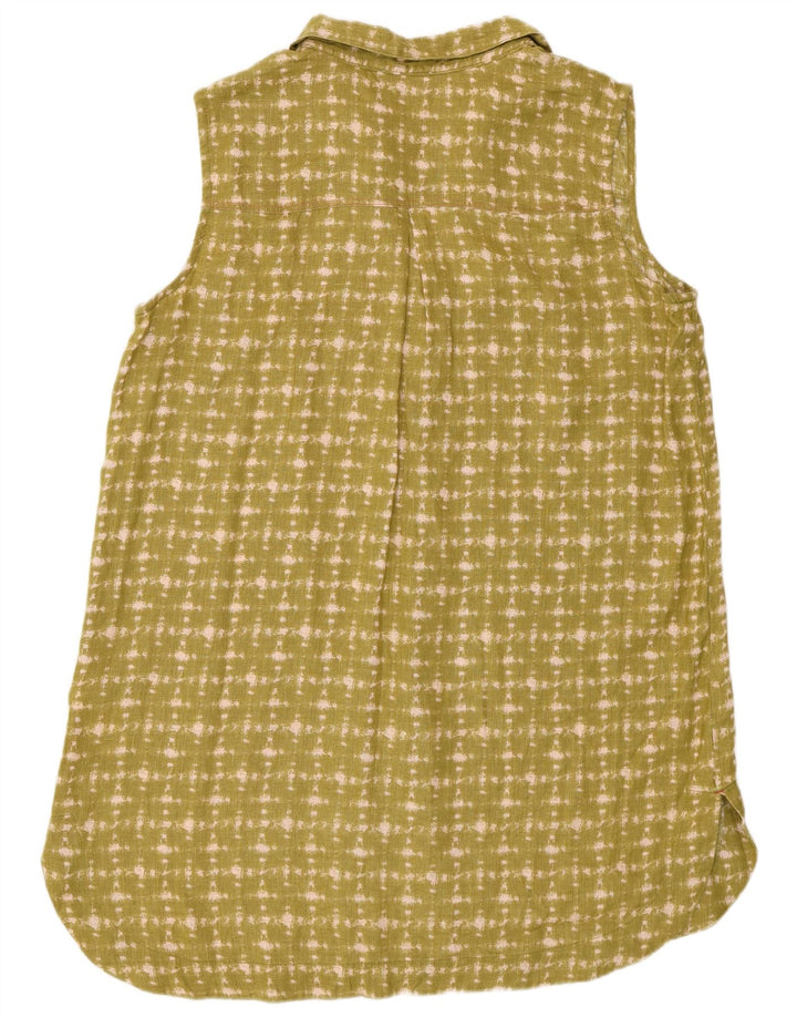 White Stuff Ärmelloses Damen-Basic-Kleid, Gr. 44, Größe L, grünes Batik-Leinen