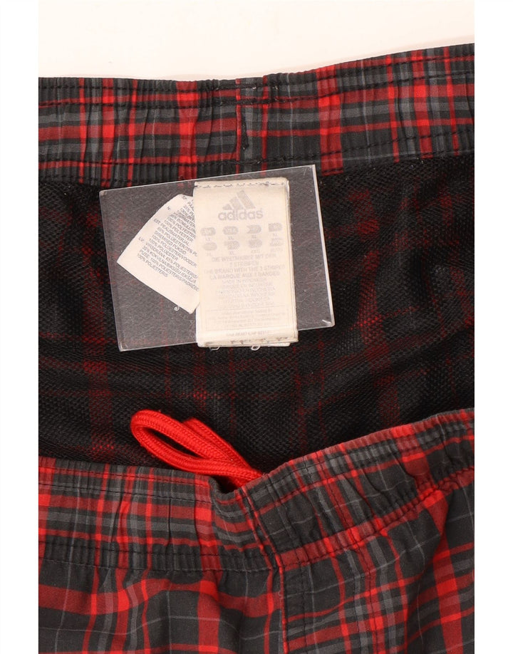 Adidas Herren Badeshorts XL Rot kariert Polyester