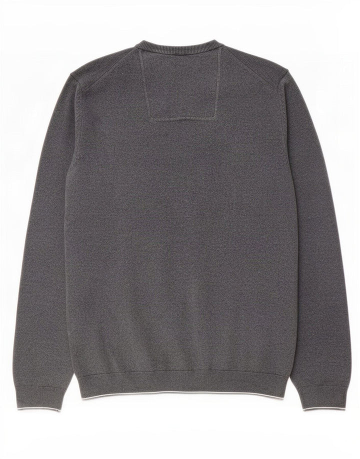 Hugo Boss Herren-Pullover mit Rundhalsausschnitt, Mittelgrau