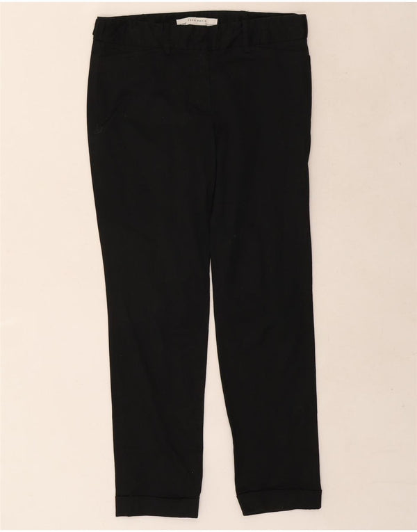 Zara Damen Slim Freizeithose EU 36 XS W26 L27 Schwarze Baumwolle