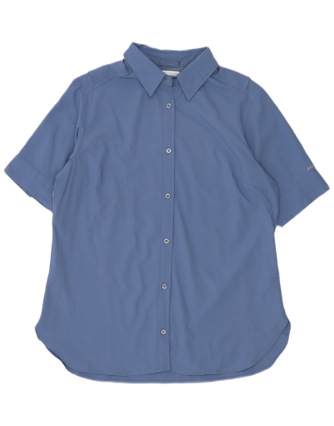 Columbia Damen Kurzarmhemd UK 14 Mittelblaues Polyester
