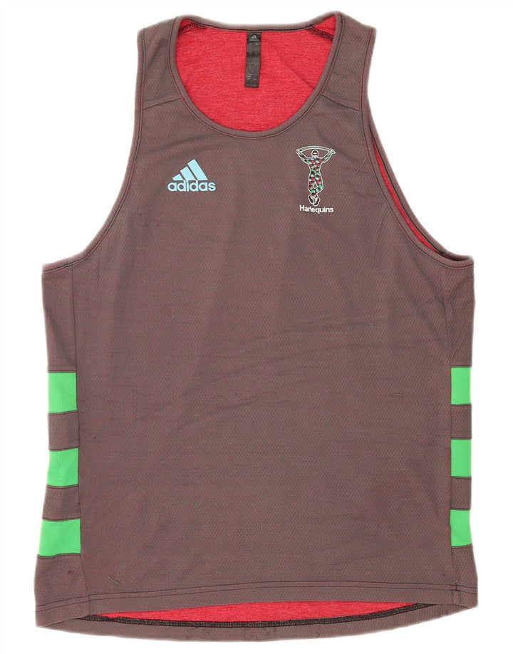 Adidas Herren Grafik-Weste, großes graues Farbblock-Polyester