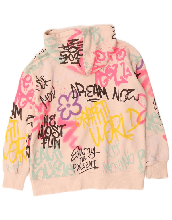 Zara Mädchen-Kapuzenpullover mit Grafik, 9–10 Jahre, rosa Baumwolle