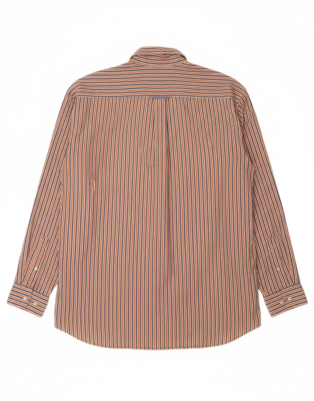 TOMMY HILFIGER Mens Shirt Medium Orange Striped Cotton