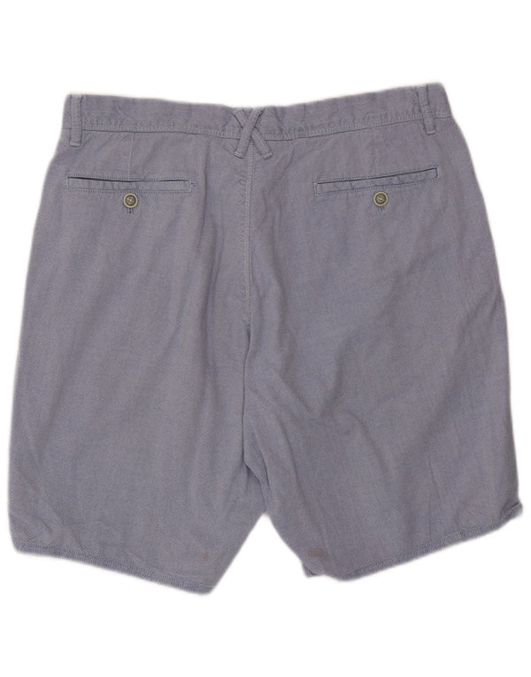 Massimo Dutti Herren Chinoshorts EU 42 Large W32 Blaue Baumwolle
