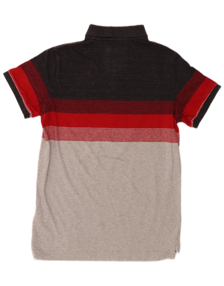 Superdry Herren-Poloshirt aus mittelgrauer Colourblock-Baumwolle