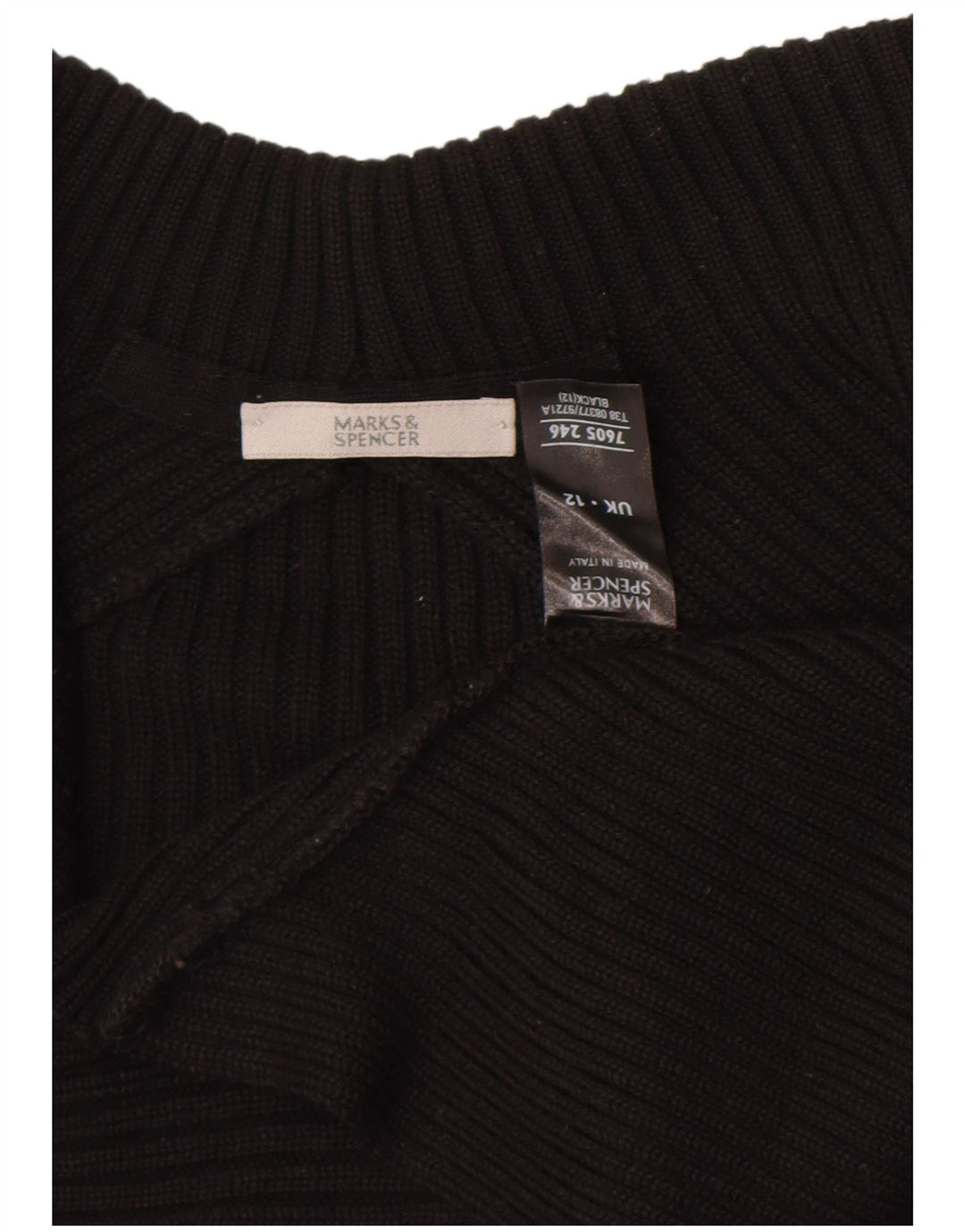 Marks & Spencer Offener Bolero-Pullover für Damen, UK 12, Mittelschwarz, Acryl