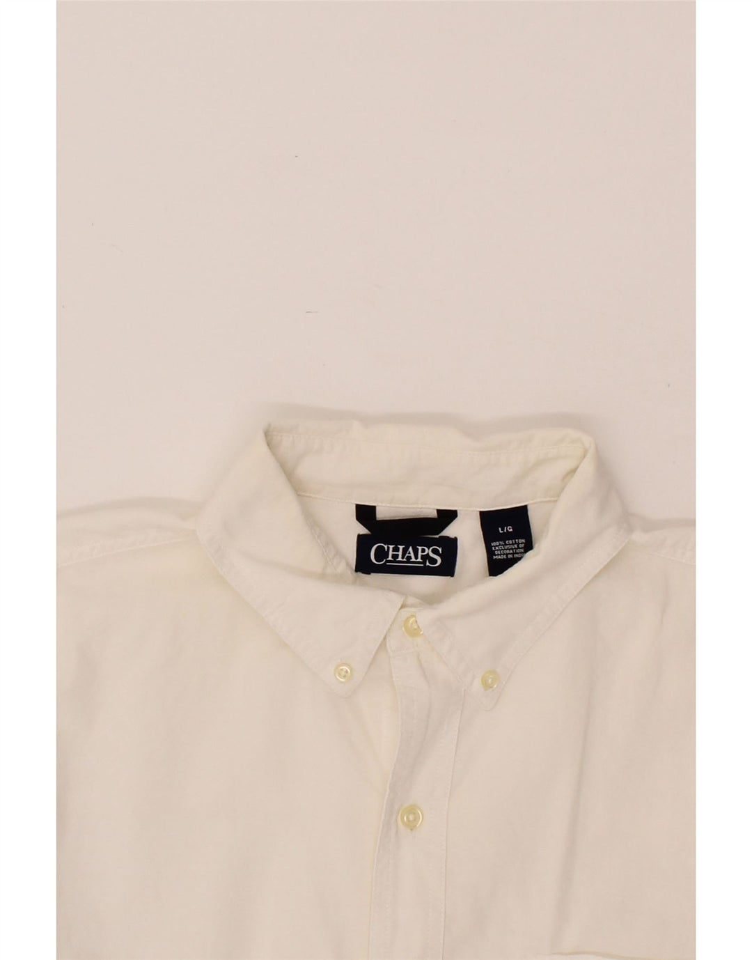 CHAPS Mens Shirt Large White Cotton Vintage Chaps and Second-Hand Chaps from Messina Hembry 