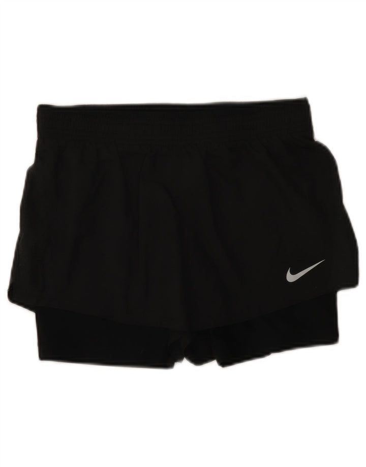 Nike Damen Dri Fit Sport Shorts UK 10 Small Schwarz Polyester