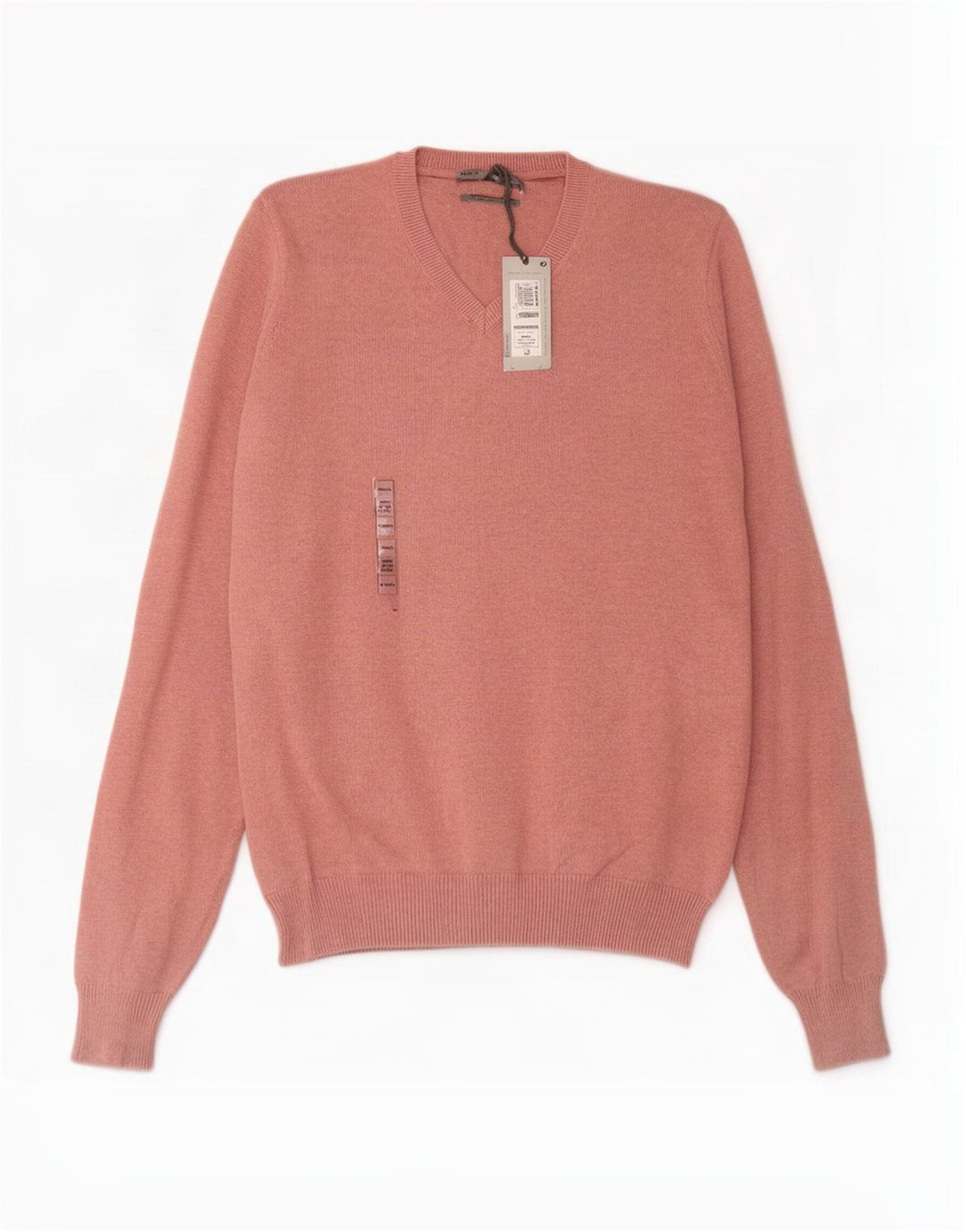 Marks & Spencer Herren-Pullover mit V-Ausschnitt, Größe S, rosa Baumwolle