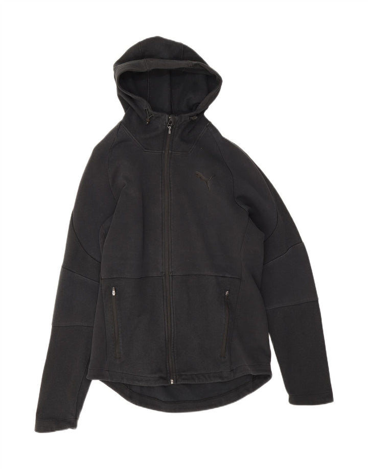 Puma Herren-Kapuzenpullover mit Reißverschluss, groß, schwarze Baumwolle