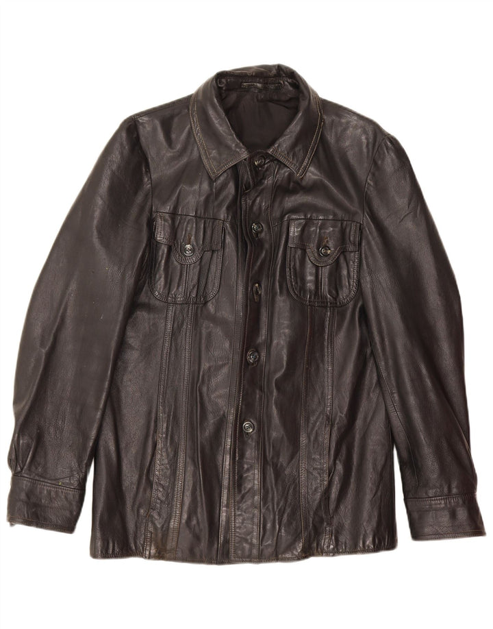 Vintage Herren Lederjacke UK 36 Small Schwarz