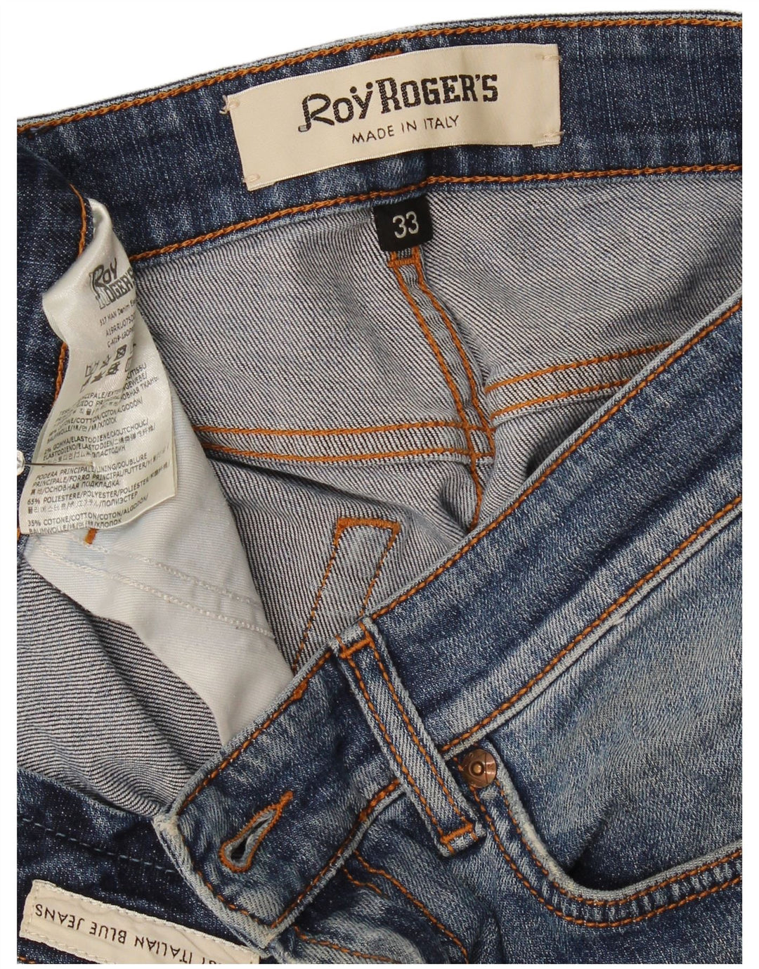 Roy Rogers Damen Slim Jeans W33 L33 Blaue Baumwolle