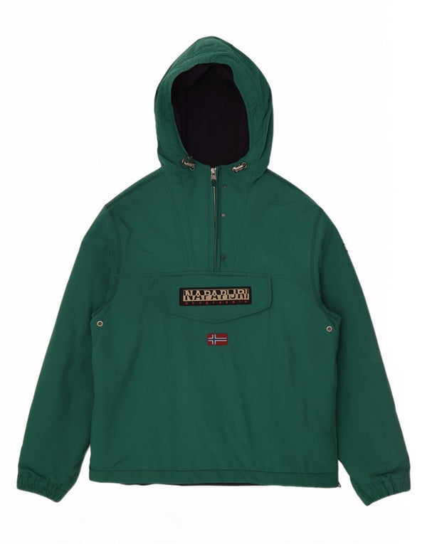 Napapijri Jungen-Anorakjacke mit Kapuze und Grafik, 13–14 Jahre, grünes Polyamid