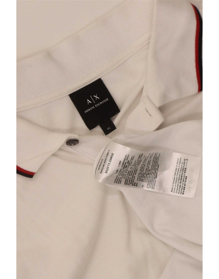 Armani Exchange Herren Poloshirt XL Weiße Baumwolle